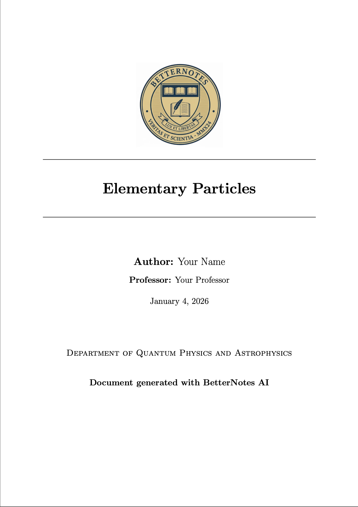Extended Lecture Notes